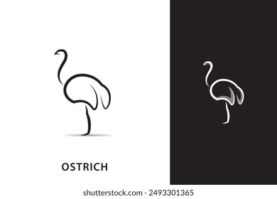 Ostrich silhouette logo,with minimalist design.