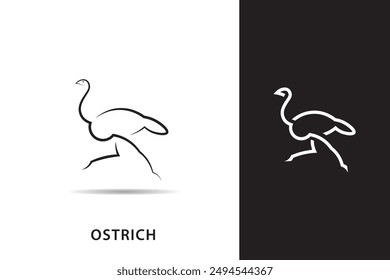 Ostrich silhouette logo,with minimalist design.