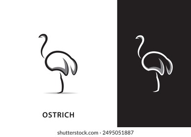 Ostrich silhouette logo,with minimalist design.