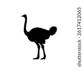 Ostrich silhouette vector flat illustration design.