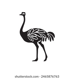 Ostrich silhouette vector illustration Design