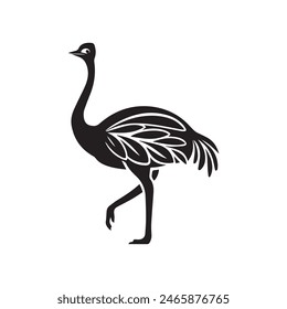 Ostrich silhouette vector illustration Design