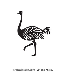 Ostrich silhouette vector illustration Design