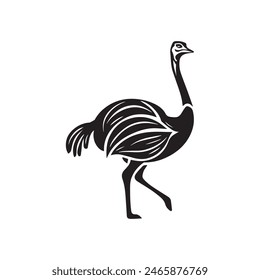 Ostrich silhouette vector illustration Design