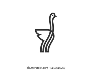 Ostrich Simple Logo Design Template
