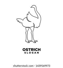 Ostrich standing outline logo icon designs vector. Vector illustration isolated on the white background