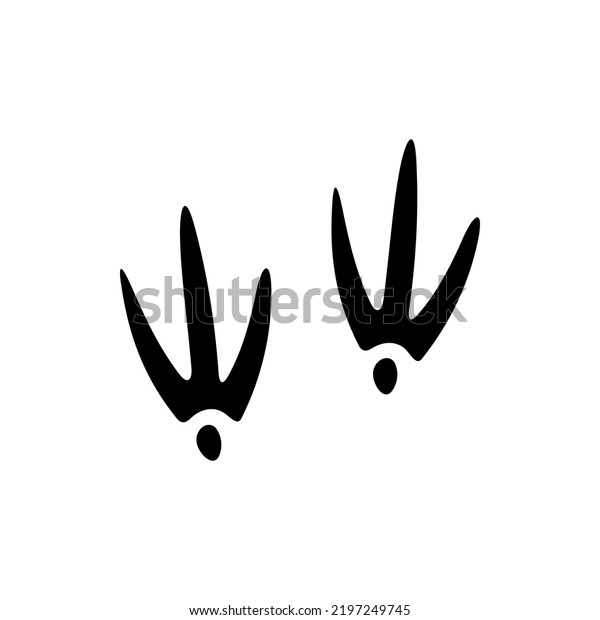 Ostrich Steps Isolated Pheasant Bird Footprints Stock Vector (Royalty ...