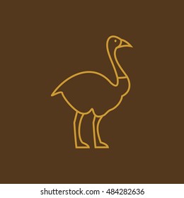  ostrich thin line icon design. zoo animals vector illustration