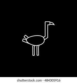 Ostrich thin line icon design. zoo animal vector illustration
