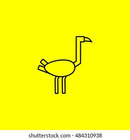 ostrich thin line icon design. zoo animal vector illustration