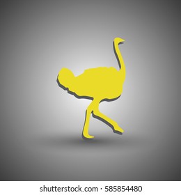 Ostrich vector icon logo illustration