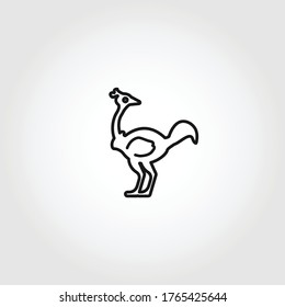 ostrich vector line icon on white background