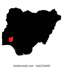 Osun Province highlighted on Nigeria map Vector EPS 10