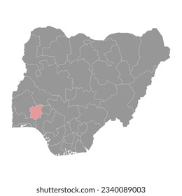Osun state map, administrative division of the country of Nigeria. Vector illustration.