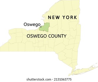 Oswego County And City Of Oswego Location On New York State Map