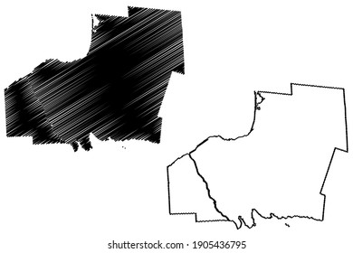Oswego County, New York State (U.S. county, United States of America) map vector illustration, scribble sketch map