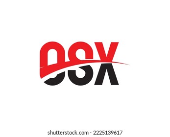 Ilustración del vector de diseño del logotipo inicial de la carta OSX