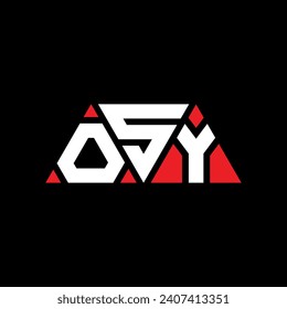 OSY triangle letter logo design with triangle shape. OSY triangle logo design monogram. OSY triangle vector logo template with red color. OSY triangular logo Simple, Elegant, and Luxurious design.