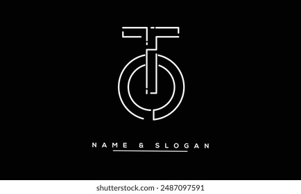 Monograma del logotipo de las letras Abstractas de OT, TO
