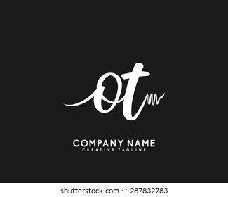 OT Initial Handwriting Logo Template Vector