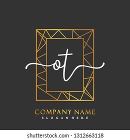 OT Initial Handwriting logo template vector