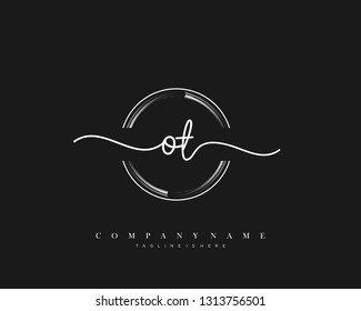  OT initial handwriting logo template vector