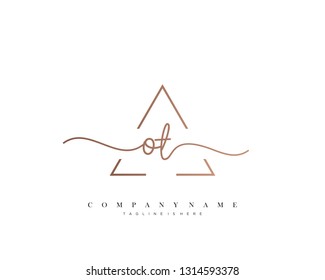 OT initial handwriting logo template vector