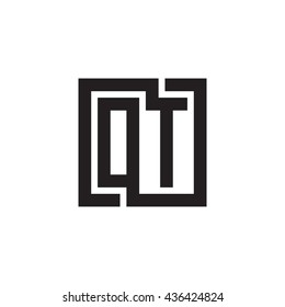 OT initial letters looping linked square monogram logo