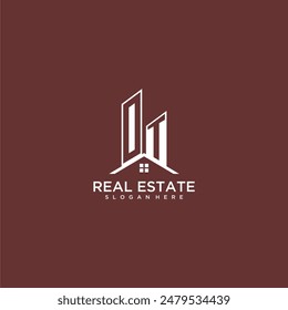 OT initial monogram building and roof logo for real estate