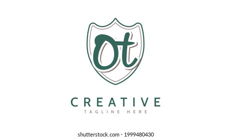 OT Initials, handwriting logo vector
