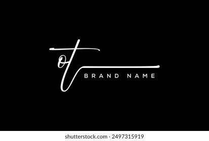 Logotipo del Vector de la letra de la belleza de la letra de OT.