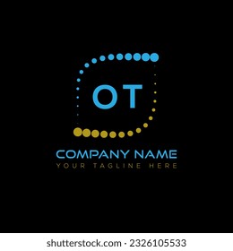 OT letter logo design on black background. OT creative initials letter logo concept. OT unique design.
