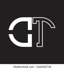 OT Letter logo monogram with oval shape negative space design template
