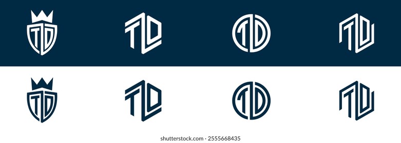TO OT letter logo set design