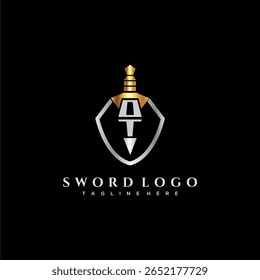 OT carta monograma de luxo para escudo e espada estilo imagem