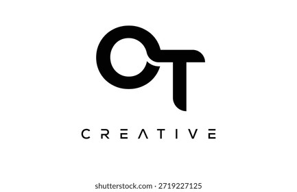 Letra OT Logotipo Monograma para identidade de marca criativa moderna