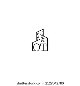 OT line concept logo in high quality professional design that will be best for companies related to real estate