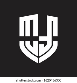 OT Logo monogram with emblem shield shape design isolated on black background