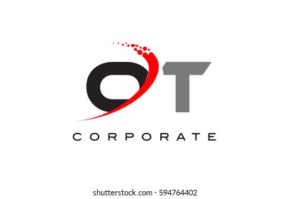 Ot Modern Letter Logo Design Red Stock Vector (Royalty Free) 594764402 ...