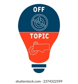 OT Off topic acronym. business concept background. vector illustration concept with keywords and icons. lettering illustration with icons for web banner, flyer, landing pag