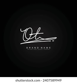 OT Signature Logo - Handwritten Vector Logo Template for OT Alphabet