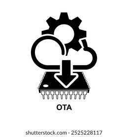 OTA icon. Over the air update icon isolated on background vector illustration.