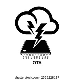 OTA icon. Over the air update icon isolated on background vector illustration.