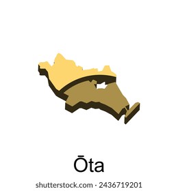 Ota Karte Stadt, Japan Präfektur Illustration Vektor-Design-Vorlage, geeignet für Ihr Unternehmen