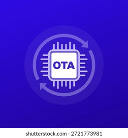 OTA update icon with arrows, transparent design