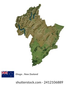 Otago, Region of New Zealand Topographic Map (EPS)