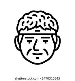 otaku man avatar line icon vector. otaku man avatar sign. isolated contour symbol black illustration