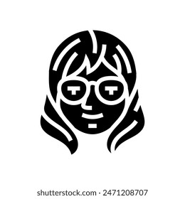 otaku woman avatar glyph icon vector. otaku woman avatar sign. isolated symbol illustration