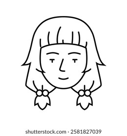 otaku woman avatar line icon vector. otaku woman avatar sign. isolated contour symbol black illustration