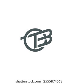 OTB T B Monogram in Circle, Typography Musical DJ Logo Design Vector